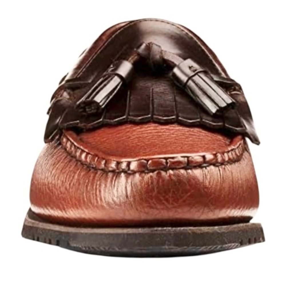 Allen Edmonds Nassau Two-Tone Brown Tasseled Leather Loafers Men’s Size 11.5 - Picture 7 of 16